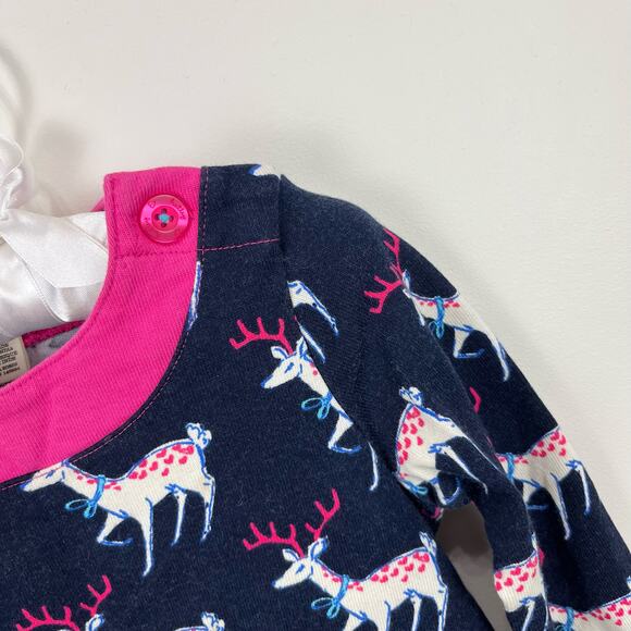 Hatley Navy Blue & Pink Reindeer Dress 3T - Picture 3 of 5